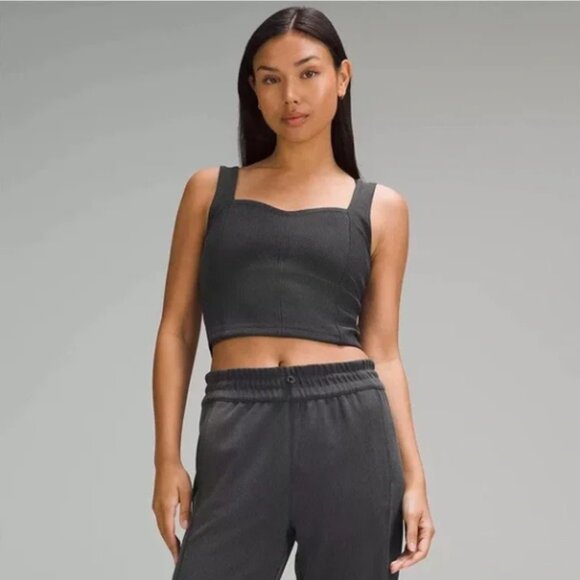 ✨Lululemon Ribbed Softstreme Sweetheart Tank Top | Black - Picture 1 of 9